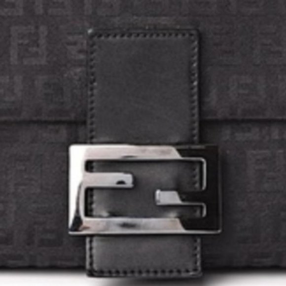 Fendi Mamma Zucco Black Shoulder Bag Zucchino Print Canvas And Leather - Picture 12 of 12